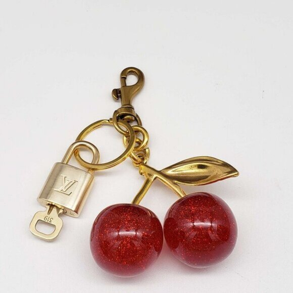 Authentic Louis Vuitton Lock & Key with unbranded Red Cherry Bagcharm 100125 - Picture 5 of 8